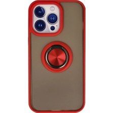 DS LLC Apple Iphone 13 Pro Kılıf Montreal Yüzüklü Silikon Kapak - Kırmızı