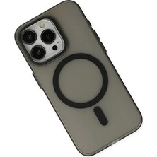 DS LLC Apple Iphone 15 Pro Kılıf Lodos Magneticsafe Mat Kapak - Siyah