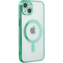 DS LLC Apple Iphone 14 Plus Kılıf Magneticsafe Lazer Silikon - Haki Yeşil