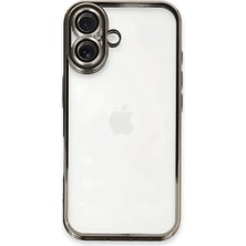 DS LLC Apple Iphone 16 Kılıf Razer Lensli Silikon - Titanyum Gri