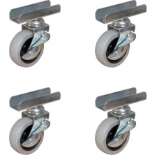 DS LLC Furç Uzun-Sunta Bilyalı Teker (Frenli) - 20X50 - Gri - 18MM HKS185 - 4 Adet