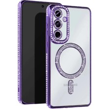 DS LLC Samsung Galaxy A35 5g Joke Simli Magneticsafe Kılıf - Derin Mor