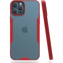 DS LLC Apple Iphone 12 Pro Max Kılıf Platin Silikon - Kırmızı