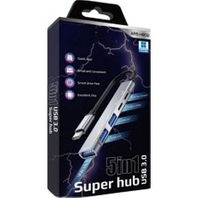 DS LLC 5in1 Metal USB Hub – Yüksek Hızlı Çoklayıcı, 5 Bağlantı Noktalı, Dayanıklı ve Taşınab