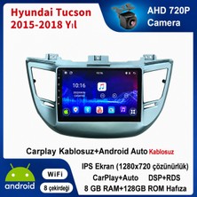 SBAID Hyundai Tucson 2015-2018 Yıl Uyumlu 8GB Ram 128GB Rom Hafıza Android Kablosuz Carplay Navigasyon Multimedya 9 Inç Ekran Hediye Görüş Kamerası Hediye Çerçevesi
