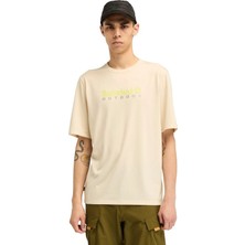 Timberland Uv-Protectıon Logo Short Bej Erkek Kısa Kol T-Shirt