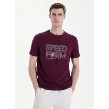 Discovery Expedition D6SM-TST3706 Bordo Bisiklet Relaxed Baskılı Erkek T-Shirt