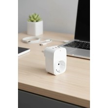 Eco Lounge Tekli Yüksek Voltaj Korumalı Duvar Prizi 2x Type-C 1x USB Çıkışlı Priz Grup Priz Çoğaltıcı Beyaz