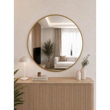 Effe Yapı Dekor Gold Metal Yuvarlak Ayna 80 cm