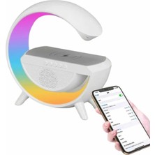 Renas Store Bluetooth Hoparlör G Şekli Atmosfer Akıllı Rgb Lamba Wireless Kablosuz Şarj
