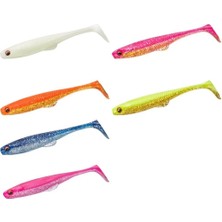 Daiwa Flat Junkie Duckfin Shad 3.5" 9cm Slikon Yem Gold Lame Raw Sardine