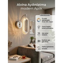 Alvina Aydınlatma Vela Kristal LED  Krom Aplik