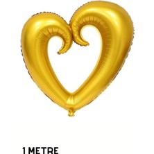 Baloncu Nene Büyük Boy 1 Metre Gold Kalp Ortası Boş Folyo Balon Evlilik Teklifi Evlilik Yıl Dönümü Süs