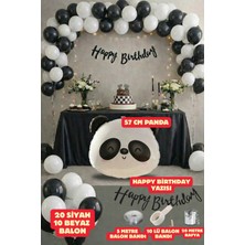 Baloncu Nene Panda Temalı Doğum Günü Seti - Happy Birthday Yazısı, Panda Folyo Balon Parti Seti