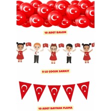 Baloncu Nene 23 Nisan Süsleme Seti Türk Bayraklı Balon Çocuk Figürlü Sarkıt Flama Bayrak Okul Sınıf Dekoru