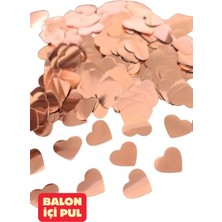 Baloncu Nene Rose Gold Kalp Desenli Balon Içi Konfeti Pul Parçaları Balon Süs Doğum Günü Süs 20 Balonluk