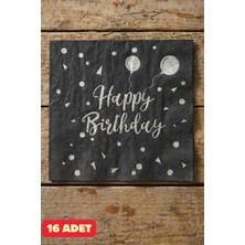 Baloncu Nene Gümüş Happy Birthday Desenli Peçete Doğum Günü Happy Birthday Desenli Peçete Doğum Günü Malzemeleri