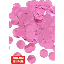 Baloncu Nene Pembe Yuvarlak Desenli Balon Içi Konfeti Pul Parçaları Balon Süs Doğum Günü Süs 20 Balonluk