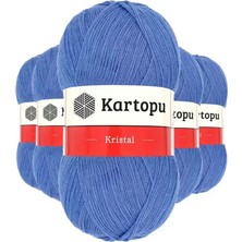 Just Cheap Store 5 Adet Kristal Çift Katlı El Örgü Lif Ipi Koyu Mavi K535 - Kartopu Mudanis