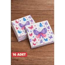 Baloncu Nene Kelebek Temalı Peçete 16 Adet Doğum Günü Parti Peçetesi Kelebek Desenli Masa Peçetesi