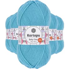 Just Cheap Store 5 Adet Baby One Tüylenmeyen El Örgü Ipi Yünü Turkuaz K576 - Kartopu Mudanis