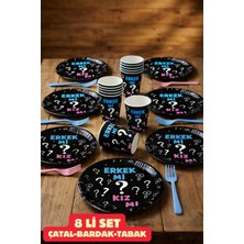 Baloncu Nene Cinsiyet Partisi Tabak Set Baby Shower Parti Cinsiyet Belirleme Cinsiyet Partisi Malzemeleri