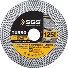 SGS2329 Turbo x Elmas Kesici ve Taşlama Diski (125 Mm)