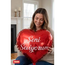 Baloncu Nene Seni Seviyorum Yazılı Kırmızı Kalp Folyo Balon Sevgililer Günü Evlilik Teklifi Yıldönümü Süslemes