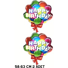 Baloncu Nene Büyük Renkli Happy Bırthday Folyo Balon Doğum Günü Helyum Doğum Günü Süs Kutlama Çocuk Doğum Günü