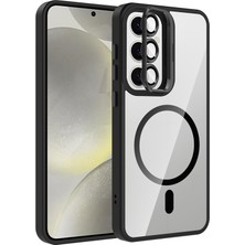 Galaxy S25 Kılıf Standlı ve Kamera Lens Hediyeli M-Safe Şarj Özellikli  Etro Kapak