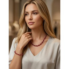 TRENDHAZAN El Yapımı Ayarlanabilir Özel Tasarım Kristal Boncuk Kadın Bileklik / Kolye Seti