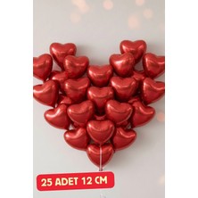 Baloncu Nene 25 Adet Küçük Kırmızı Kalp Folyo Balon Sevgililer Günü Evlilik Teklifi Romantik Kutlama Süs Malzeme