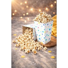 Baloncu Nene Renkli Konfetili Popcorn Kutusu 8X11,5 cm 8 Adet Patlamış Mısır Kutusu Parti Süs