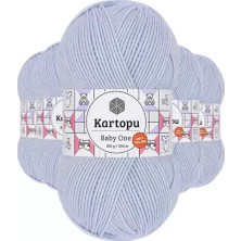 Just Cheap Store 5 Adet Baby One Tüylenmeyen El Örgü Ipi Yünü Buz Mavi K580 - Kartopu Mudanis