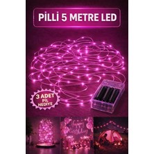 Baloncu Nene 5 Metre Pembe Peri LED Işık Pilli Yanıp Sönen Özel Gün Doğum Günü Süslemesi