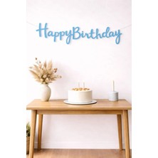 Baloncu Nene Mavi Happy Birthday Yazılı Banner Kutlama Doğum Günü Set