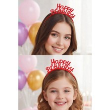 Baloncu Nene Happy Birthday Yazılı Kırmızı Doğum Günü Tacı Parti Tacı Yetişkin ve Çocuk Uyumlu