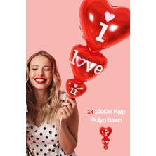 Baloncu Nene I Love You Yazılı 3 Lü 100CM Folyo Balon Sevgili Özel Gün Balon