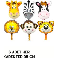 Baloncu Nene Folyo Balon Safari Hayvanları Parti Doğum Günü Süsleme Seti