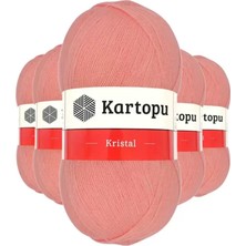 Just Cheap Store 5 Adet Kristal Çift Katlı El Örgü Lif Ipi Koyu Somon K1217 - Kartopu Mudanis