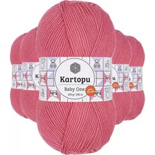 Just Cheap Store 5 Adet Baby One Tüylenmeyen El Örgü Ipi Yünü Şeker Pembe K244 - Kartopu Mudanis