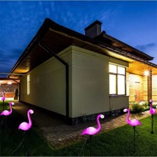 3'lü Ledli Dekoratif Bahçe Aksesuarları | Flamingo Bahçe Lambası | Flamingo Bahçe Aydınlatması
