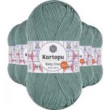 Just Cheap Store 5 Adet Baby One Tüylenmeyen El Örgü Ipi Yünü Azur K493 - Kartopu Mudanis