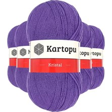 Just Cheap Store 5 Adet Kristal Çift Katlı El Örgü Lif Ipi Açık Mor K703 - Kartopu Mudanis