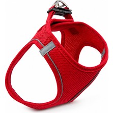 AvantajAl Nefes Alan Kumaş Air Mesh Kedi Köpek Göğüs Tasması Xx Small 28X32 cm Kırmızı