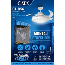 Cata CT-1156 Dolunay Fan LED 72W Kumandalı Işıklı Vantilatör - Tavan Montajlı - Hayalet Pervane