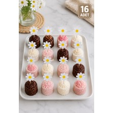 Baloncu Nene 16'lı Papatya Kek Kürdanı Cupcake Süsü Beyaz Sarı Çiçek Pasta Üstü Dekor Doğum Günü Baby Shower Parti Süsü