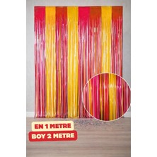 Baloncu Nene Sarı Kırmızı Taraftar Duvar Perdesi Metalize Parti Arka Fon Süsü 1x2 Metre