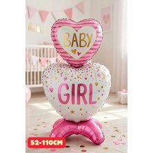 Baloncu Nene Pembe Ayaklı Baby Girl Folyo Balon Baby Shower Parti Cinsiyet Belirleme Cinsiyet Partisi Malzemeleri