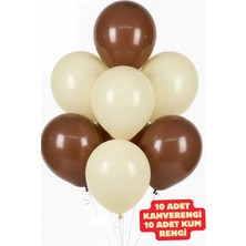 Baloncu Nene 20 Adet Kahverengi ve Kum Rengi Pastel Balon Doğum Günü Kutlama Sürpriz Süsleri Doğum Günü Balonları
